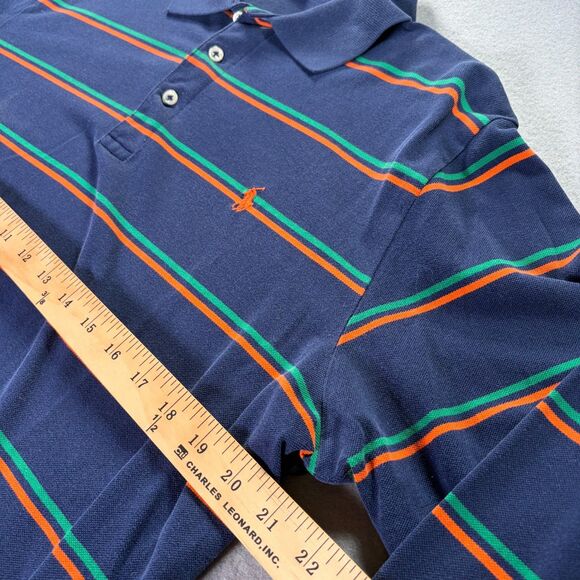 Polo Ralph Lauren Mens Large Shirt Long Sleeve Rugby Collared Striped Blue Green - Picture 9 of 12